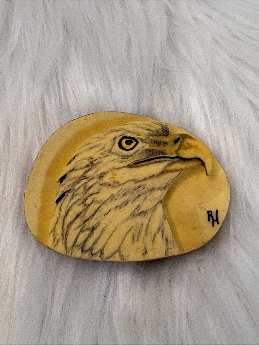 (109)Vintage Yellow Eagle Belt Buckle - Classic Men’s Accessory